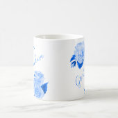 素晴らしおばあちゃん水彩フローラブルーバラ コーヒーマグカップ (中央)