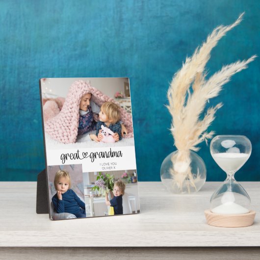 素晴らしおばあちゃん3写真かわいいハートタイポグラフィ フォトプラーク (側面)