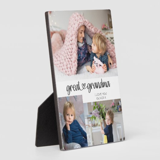 素晴らしおばあちゃん3写真かわいいハートタイポグラフィ フォトプラーク (側面)