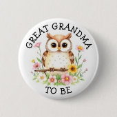 素晴らしおばあちゃん | ウッドランドをテーマにした赤ちゃんシャワー 缶バッジ (正面)