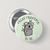 素晴らしおばあちゃん |コアラをテーマにした赤ちゃんシャワー 缶バッジ (正面&裏面)
