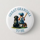 素晴らしおばあちゃん | 少年野球の赤ちゃんシャワー 缶バッジ (正面)
