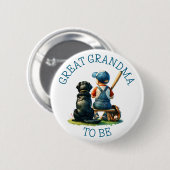 素晴らしおばあちゃん | 少年野球の赤ちゃんシャワー 缶バッジ (正面&裏面)