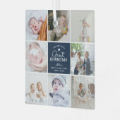 素晴らしおばあちゃん「最も愛された」フォトコラージュスロー ガラスオーナメント (正面左)