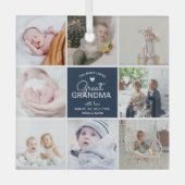 素晴らしおばあちゃん「最も愛された」フォトコラージュスロー ガラスオーナメント (正面)