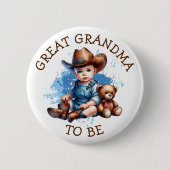 素晴らしおばあちゃん | 西カウボーイ赤ちゃんシャワー 缶バッジ (正面)