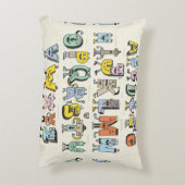 素晴らしおもしろいいアルファベット。ワッキー・ドードル・レターズ・デ アクセントクッション (裏面(縦))