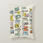 素晴らしおもしろいいアルファベット。ワッキー・ドードル・レターズ・デ アクセントクッション (正面(垂直))