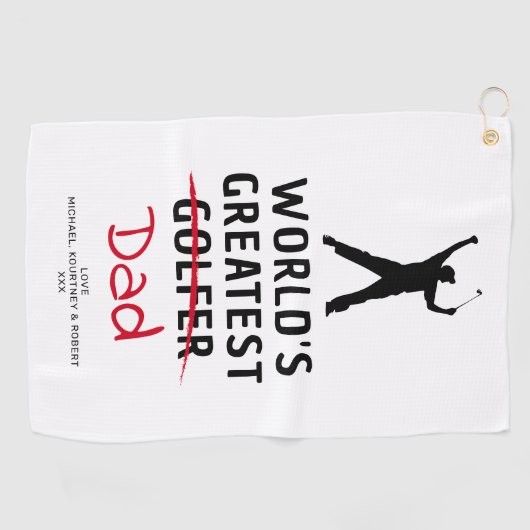 素晴らしおもしろいゴルファーのカスタム写真父の日 ゴルフタオル (横)