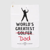 素晴らしおもしろいゴルファーのカスタム写真父の日 ゴルフタオル (正面)