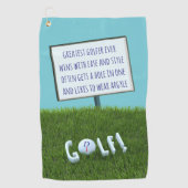 素晴らしおもしろいゴルファーの詩モノグラムの ゴルフタオル (正面)