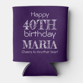 素晴らしおもしろいHappy 40th Birthdayダークパープル 缶クーラー