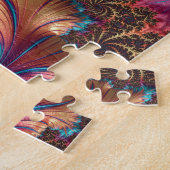 素晴らしくカラフルな葉パターン抽象芸術 ジグソーパズル (側面)