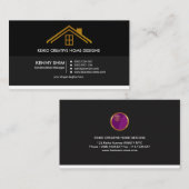 素晴らしくシンプルなレトロの金ゴールドの屋根二重色の建築者 名刺 (正面/裏面)