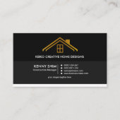 素晴らしくシンプルなレトロの金ゴールドの屋根二重色の建築者 名刺 (正面)