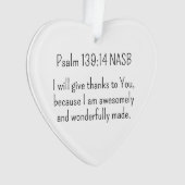 素晴らしくバイブル素晴らしの聖句クリスマスハート オーナメント (正面)