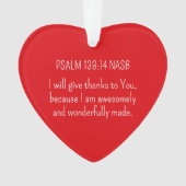 素晴らしくバイブル素晴らしの聖句クリスマスハート オーナメント (正面)