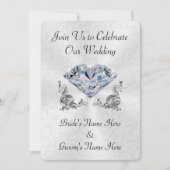 素晴らしくパーソナライズなダイヤモンドの結婚式招待状 招待状 (正面)