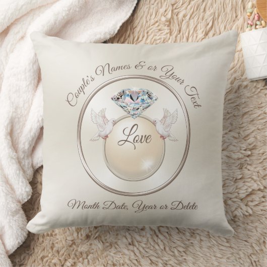 素晴らしくパーソナライズな結婚式の枕、愛 クッション (ブランケット)