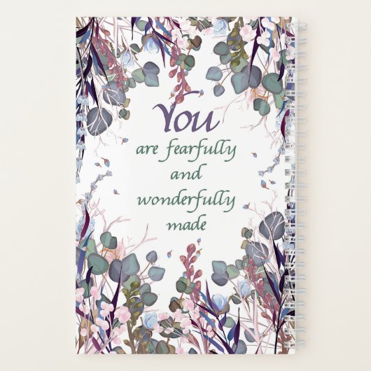 素晴らしく作られた植物賞と祈りの言葉ジャーナル ノートブック (裏面)