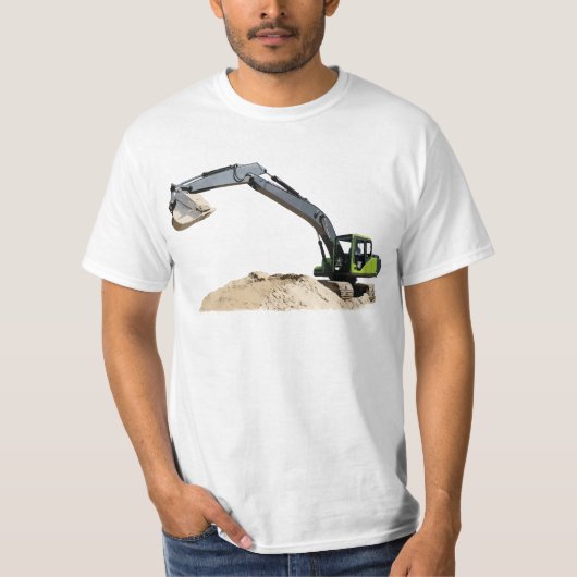 素晴らしく大きい緑の建築の掘削機#4 Tシャツ (正面)