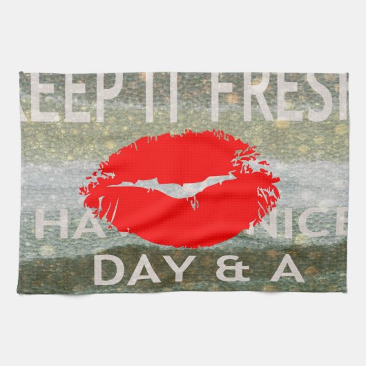 素晴らしく完璧な日付を保存 キッチンタオル (横)