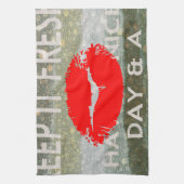 素晴らしく完璧な日付を保存 キッチンタオル (縦)