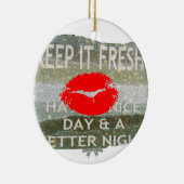 素晴らしく完璧な日付を保存 セラミックオーナメント (右)