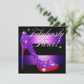 素晴らしく激しい輝くスタイレットストライプの紫 招待状 (スタンド正面)