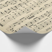 素晴らしく珍しいヴィンテージのクリスマス音楽シート ラッピングペーパー (角)
