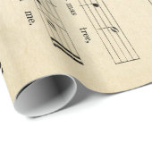 素晴らしく珍しいヴィンテージのクリスマス音楽シート ラッピングペーパー (ロールコーナー)