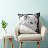 素晴らしく白いオオカミ クッション (椅子)