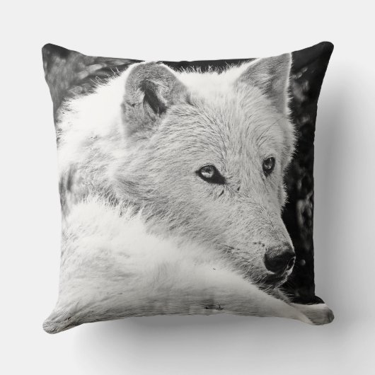 素晴らしく白いオオカミ クッション (裏面)
