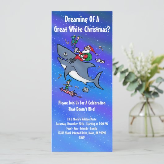 素晴らしく白いクリスマスのパーティの招待状 招待状 (スタンド正面)