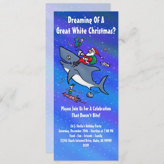 素晴らしく白いクリスマスのパーティの招待状 招待状 (正面/裏面)
