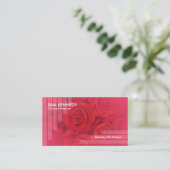 素晴らしく赤い花の半透明なライン名刺 名刺 (スタンド正面)