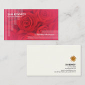 素晴らしく赤い花の半透明なライン名刺 名刺 (正面/裏面)