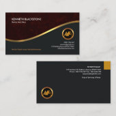 素晴らしく赤くグランジでフェイクな金ゴールドの波CEOの建築家 名刺 (正面/裏面)