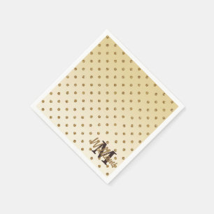 素晴らしく輝くでフェイクなグリッターの金ゴールドの水玉模様 スタンダードカクテルナプキン
