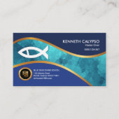 素晴らしく青い海水の魚のダイバー 名刺 (正面)