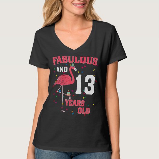 素晴らしく13歳のフラミンゴピンク誕生日P Tシャツ (正面)