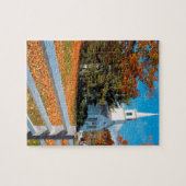 素晴らしさニューイングランドの秋教会 ジグソーパズル (横)