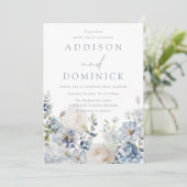 素晴らしほこりっぽい青い花が四季折々結婚の 招待状 (スタンド正面)