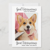 ～素晴らしよりもパーソナライズされた獣医の愛犬の写真 サンキューカード (正面)