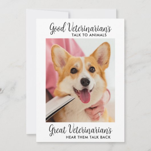 ～素晴らしよりもパーソナライズされた獣医の愛犬の写真 サンキューカード (正面)