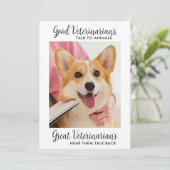 ～素晴らしよりもパーソナライズされた獣医の愛犬の写真 サンキューカード (スタンド正面)