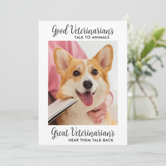 ～素晴らしよりもパーソナライズされた獣医の愛犬の写真 サンキューカード (スタンド正面)