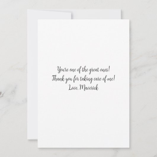 ～素晴らしよりもパーソナライズされた獣医の愛犬の写真 サンキューカード (裏面)