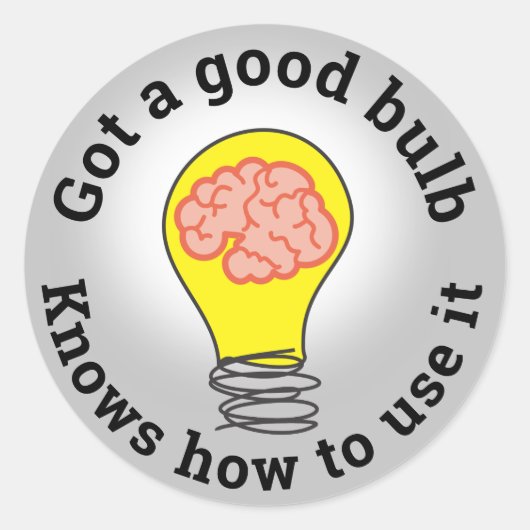 素晴らしアイディア電球の社員認識シール ラウンドシール (正面)