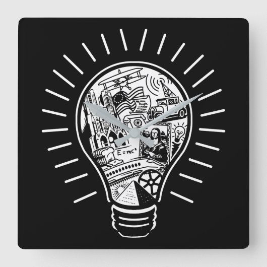 素晴らしアイディア スクエア壁時計 (正面)